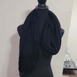 NWT Beryll Cashmere and Suede Elegant Black Scarf
